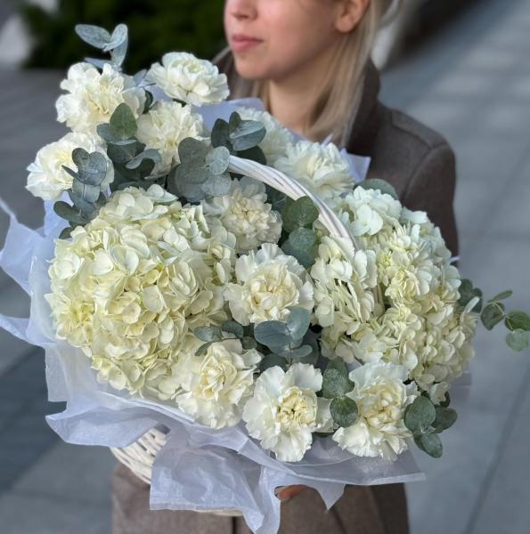 Корзина с гортензиями 061