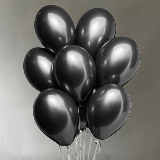 Связка шаров 9 штук черные