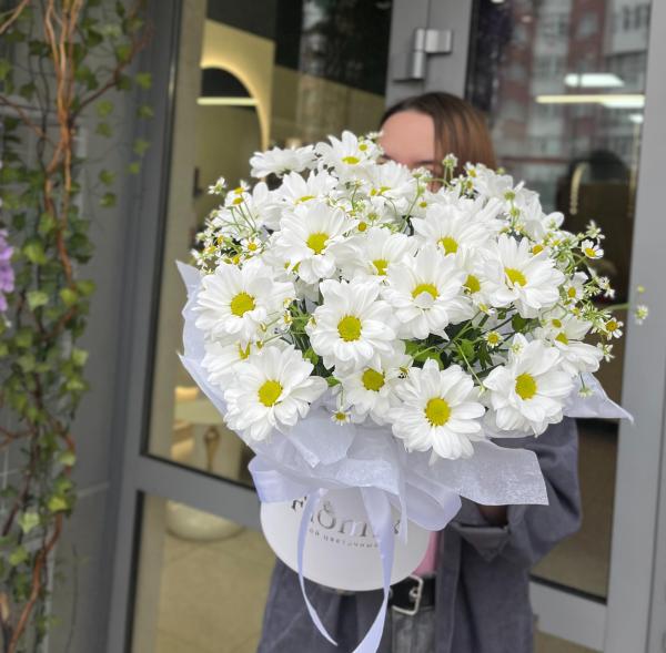 Шляпная коробка с ромашками (С)