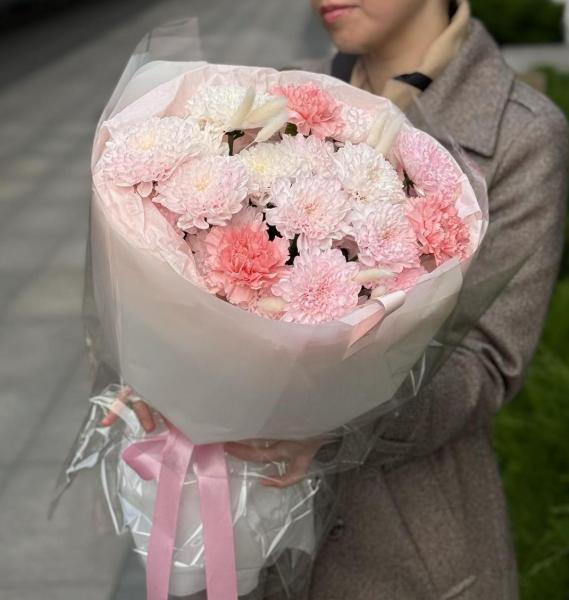 Хризантемки розовые с диантусами 135