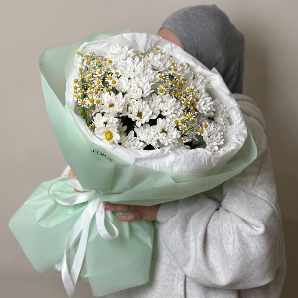 Букет с ромашками зеленый 