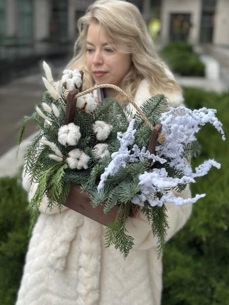 Ящик новогодний с хлопком 226