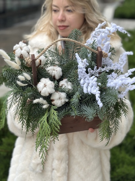 Ящик новогодний с хлопком 226