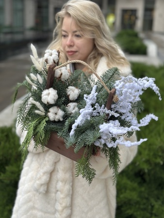 Ящик новогодний с хлопком 226