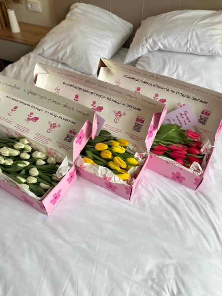 25 тюльпанов в коробке 282