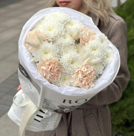 Кустовые хризантемы с диантусами 008