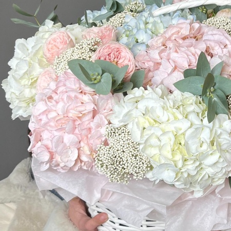 Корзина с гортензиями 234