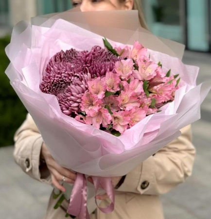 Хризантема с альстромерией 120