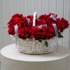 Корзина кружевных роз 063