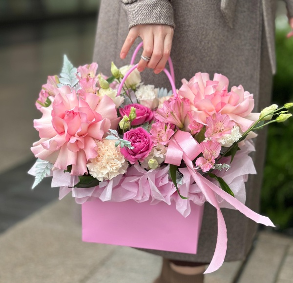 Сумка ассорти с малиновыми розами 077 (С)