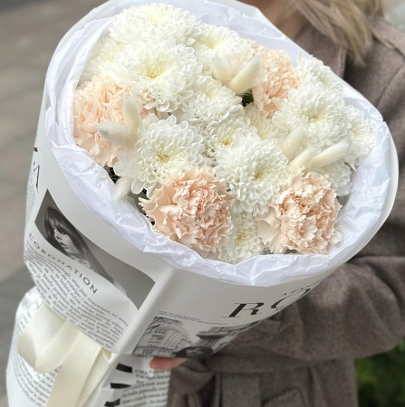 Кустовые хризантемы с диантусами 008