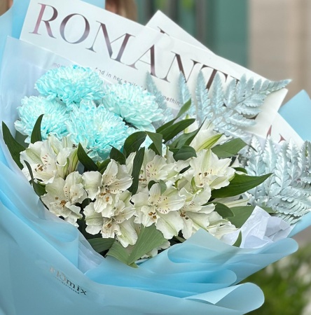 Хризантемы с альстромерией 011