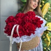 Корзина с кружевными розами 7 шт