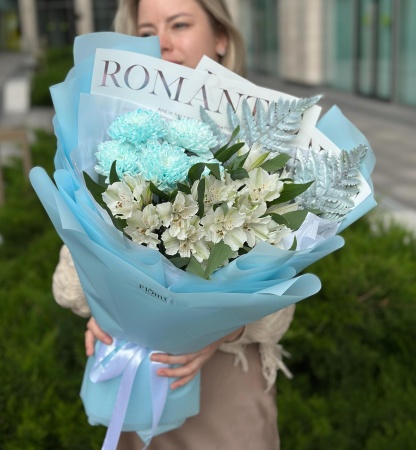 Хризантемы с альстромерией 011